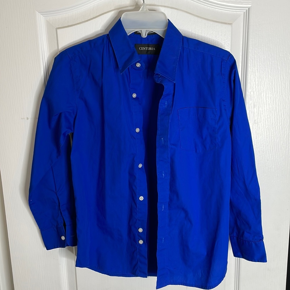 Boys size 12 blue dress shirt